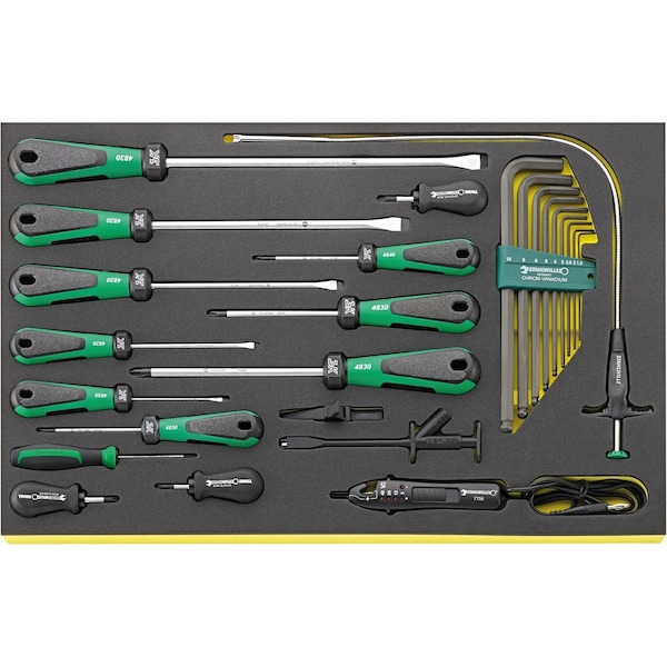 Stahlwille Tools DRALL set of screwdrivers i.TCS inlay No.TCS 4724/4840+10767 3/3-tray24-pcs. 96830706 - main